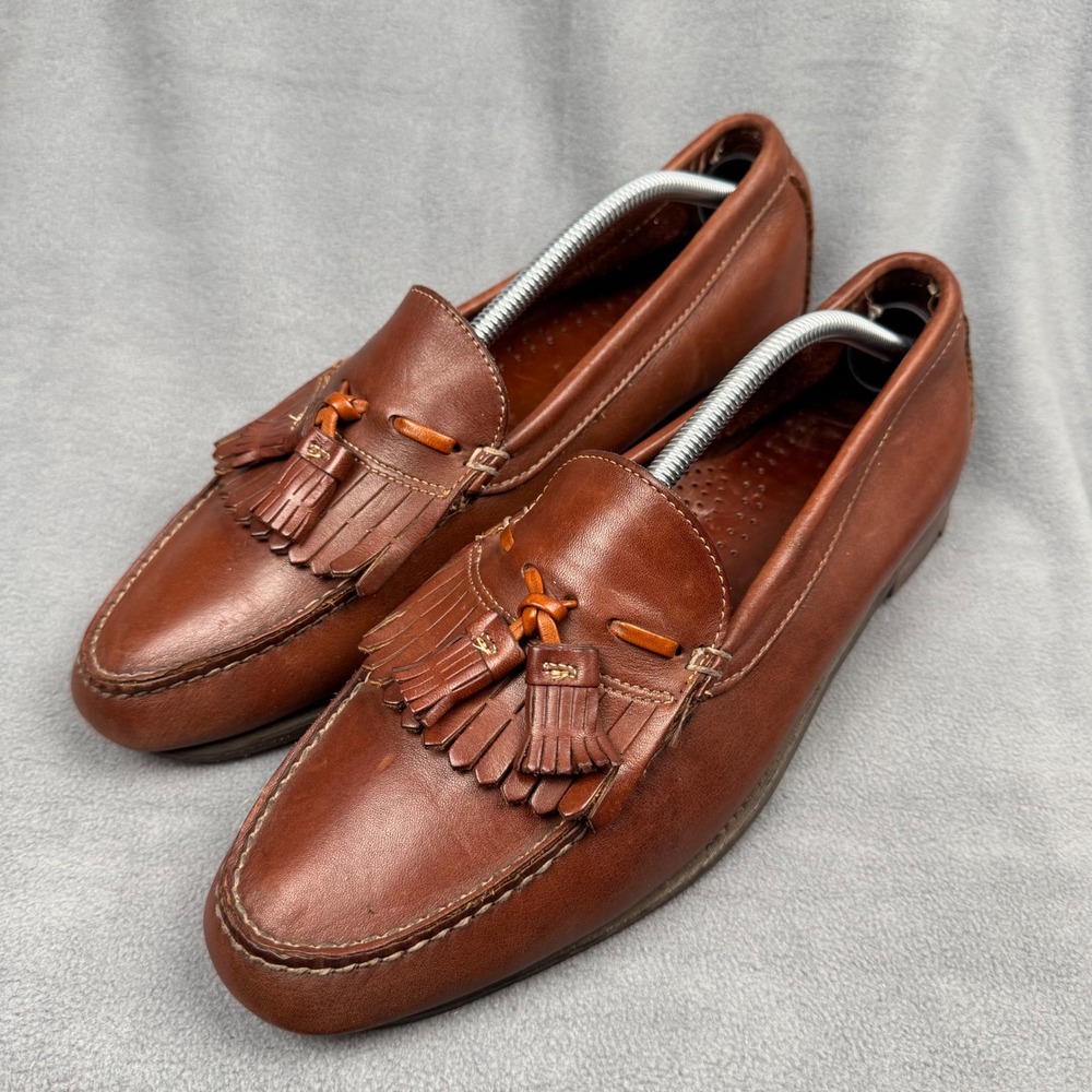 Dexter Mens Brown Leather Sole Tassel Loafer Shoes Size 11 Made‎ in USA